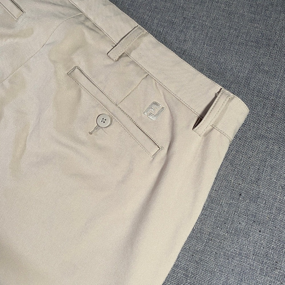FootJoy Mens Golf Pants W36 L30 Beige Lightweight Performance FJ Logo